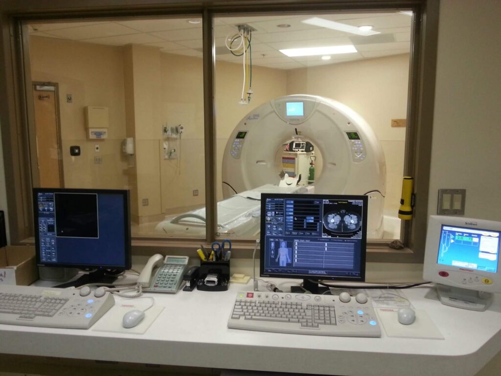 CT scan machine used for diagnostic imaging