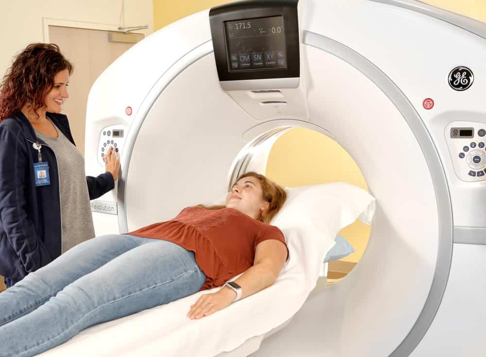 CT scan procedure showing how diagnostic imaging is performed