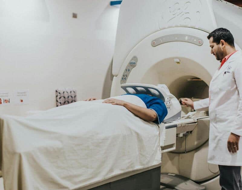 Patient undergoing 1.5 Tesla MRI scan in Chandigarh